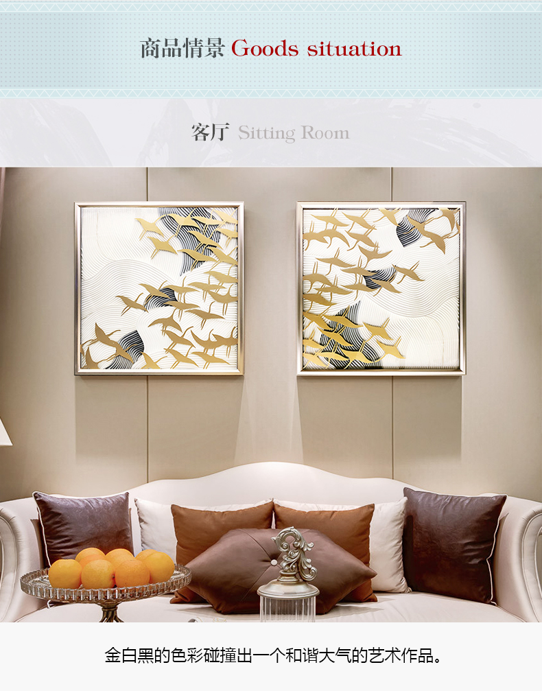 新品輕奢玄關掛畫 實物畫 客廳樣板房裝飾畫 方形純手繪油畫 歸去來兮