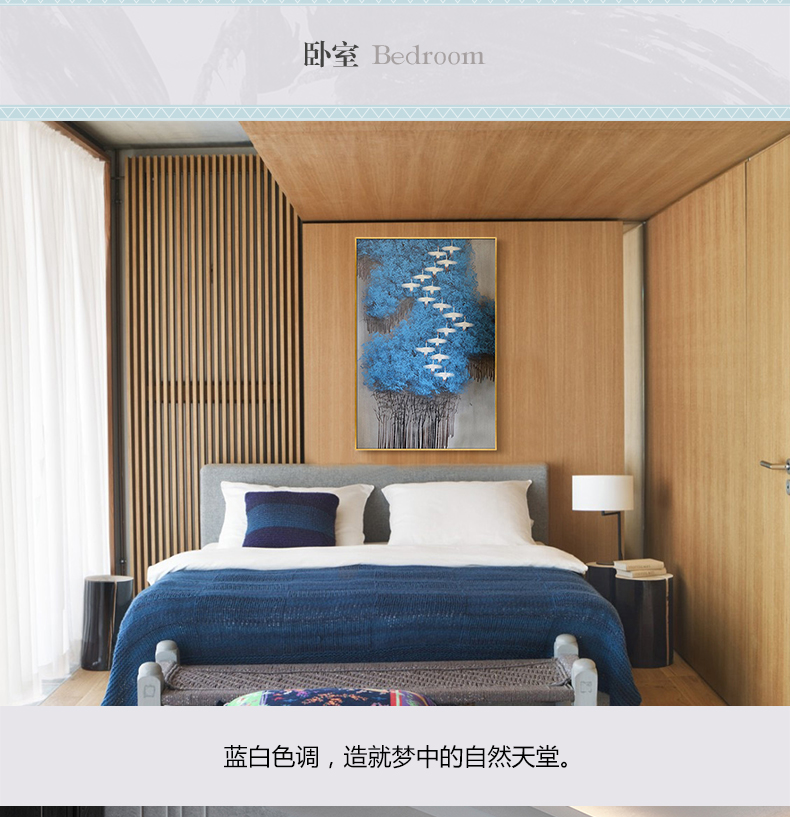 現(xiàn)代簡(jiǎn)約抽象畫 客廳掛畫臥室藝術(shù)裝飾畫 手繪油畫  白雁過林