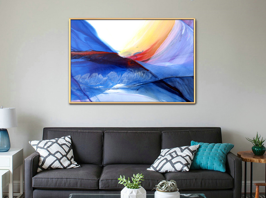 客廳裝飾畫新中式書房辦公室配畫晶瓷畫壁畫  抽象羽毛系列