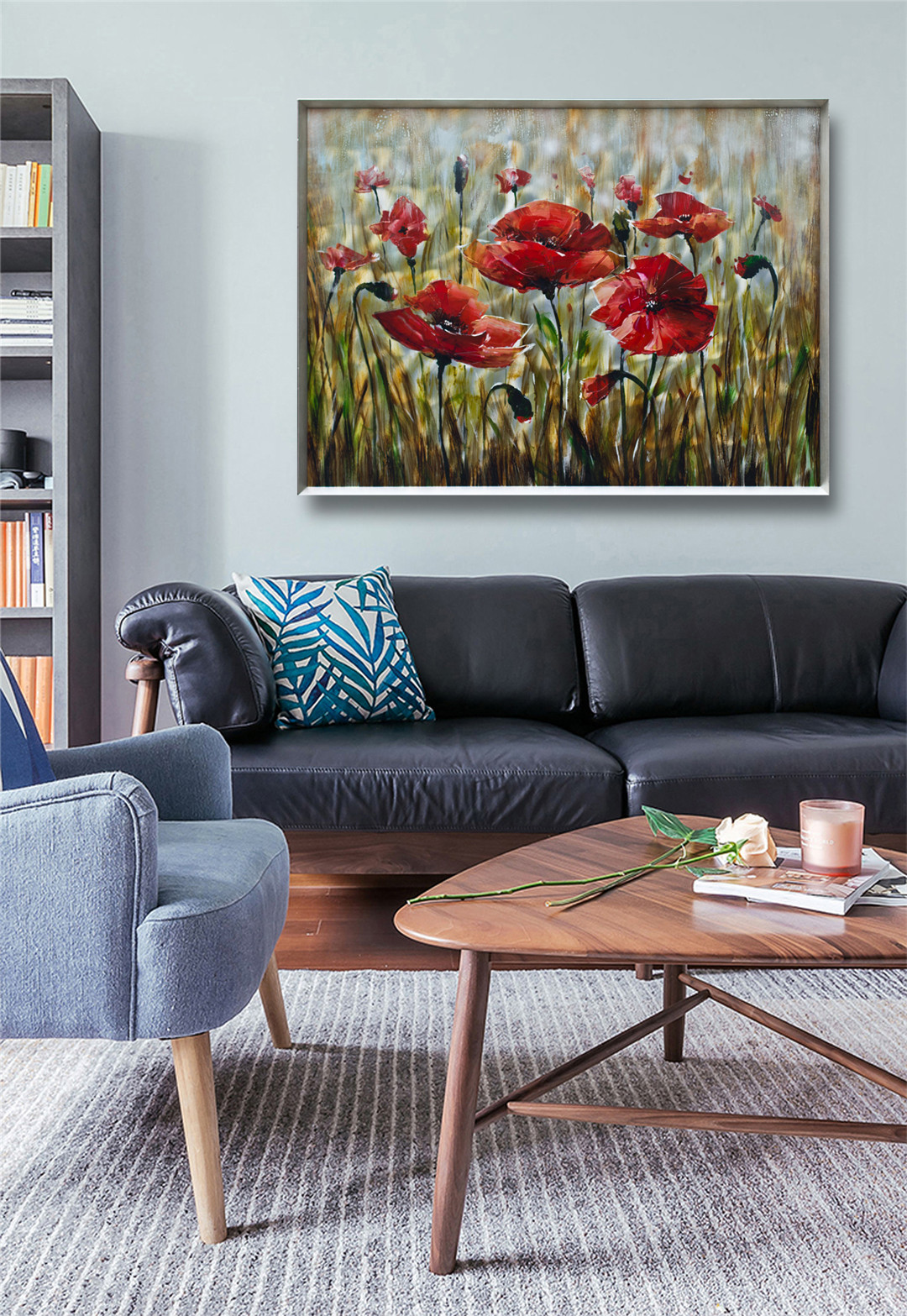 網紅咖啡廳火鍋服裝餐飲飯店鋪房間墻壁墻面裝飾復古工業(yè)風鐵藝畫 花草樹木系列2