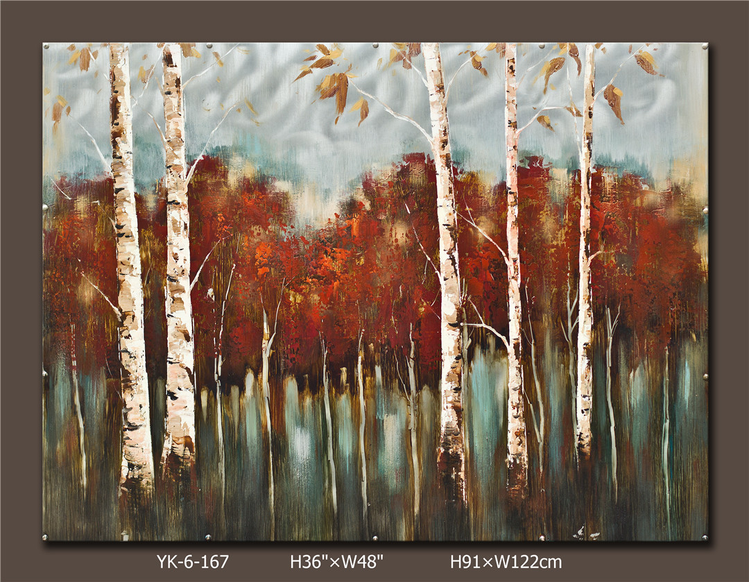 網紅咖啡廳火鍋服裝餐飲飯店鋪房間墻壁墻面裝飾復古工業(yè)風鐵藝畫 花草樹木系列2