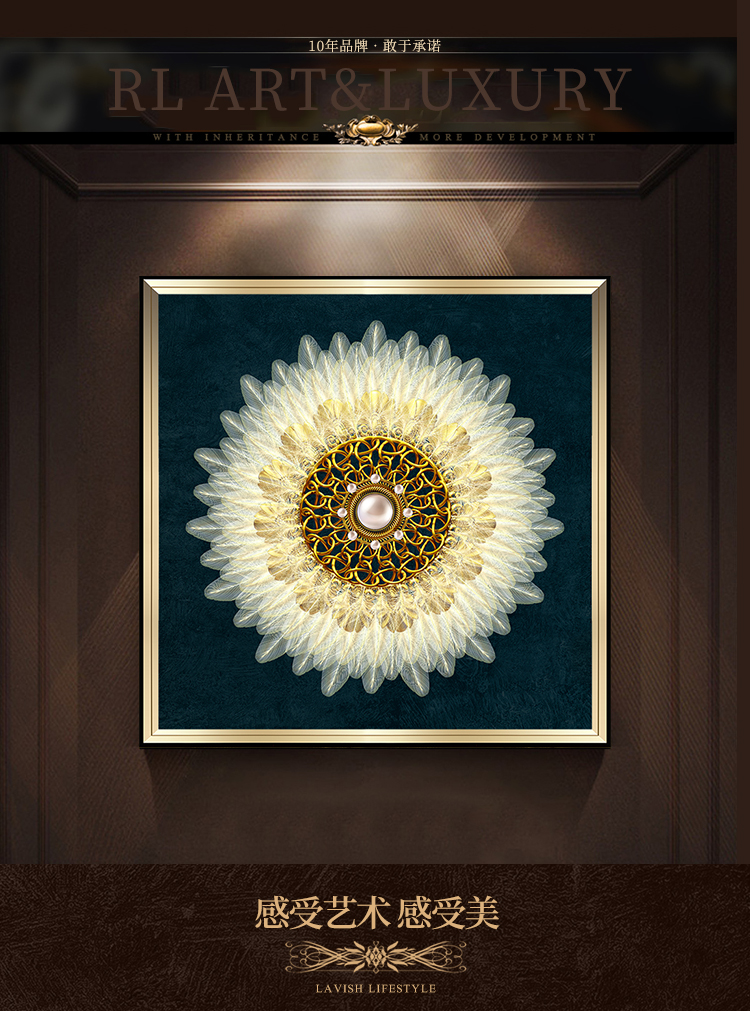 美式裝飾畫(huà) 晶瓷畫(huà) 輕奢沙發(fā)背景墻組合掛畫(huà) 入戶玄關(guān)歐式臥室床頭畫(huà)