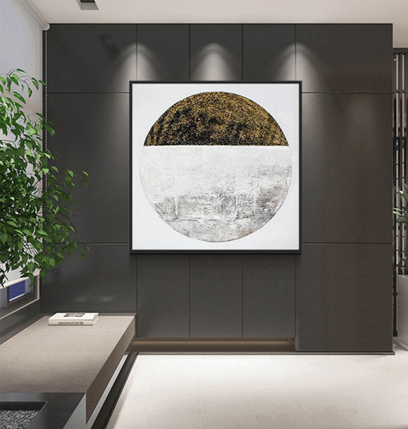 抽象客廳裝飾畫 臥室原創(chuàng)手繪抽象畫 走廊過(guò)道環(huán)保PS框掛畫 白灰