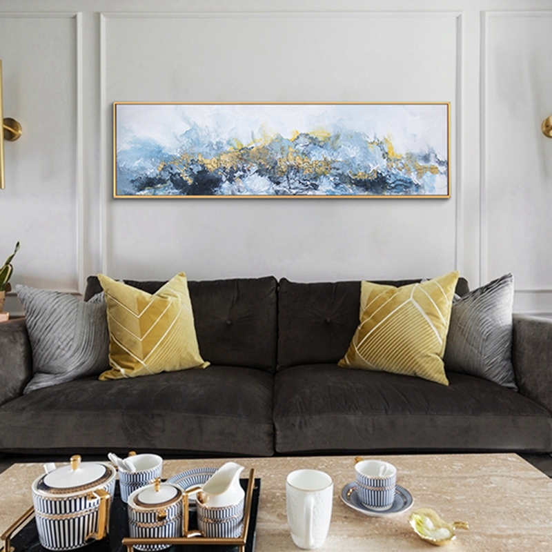 抽象客廳裝飾畫 臥室原創(chuàng)純手繪厚肌理畫 廚房環(huán)保PS框掛畫 遠山黃葉