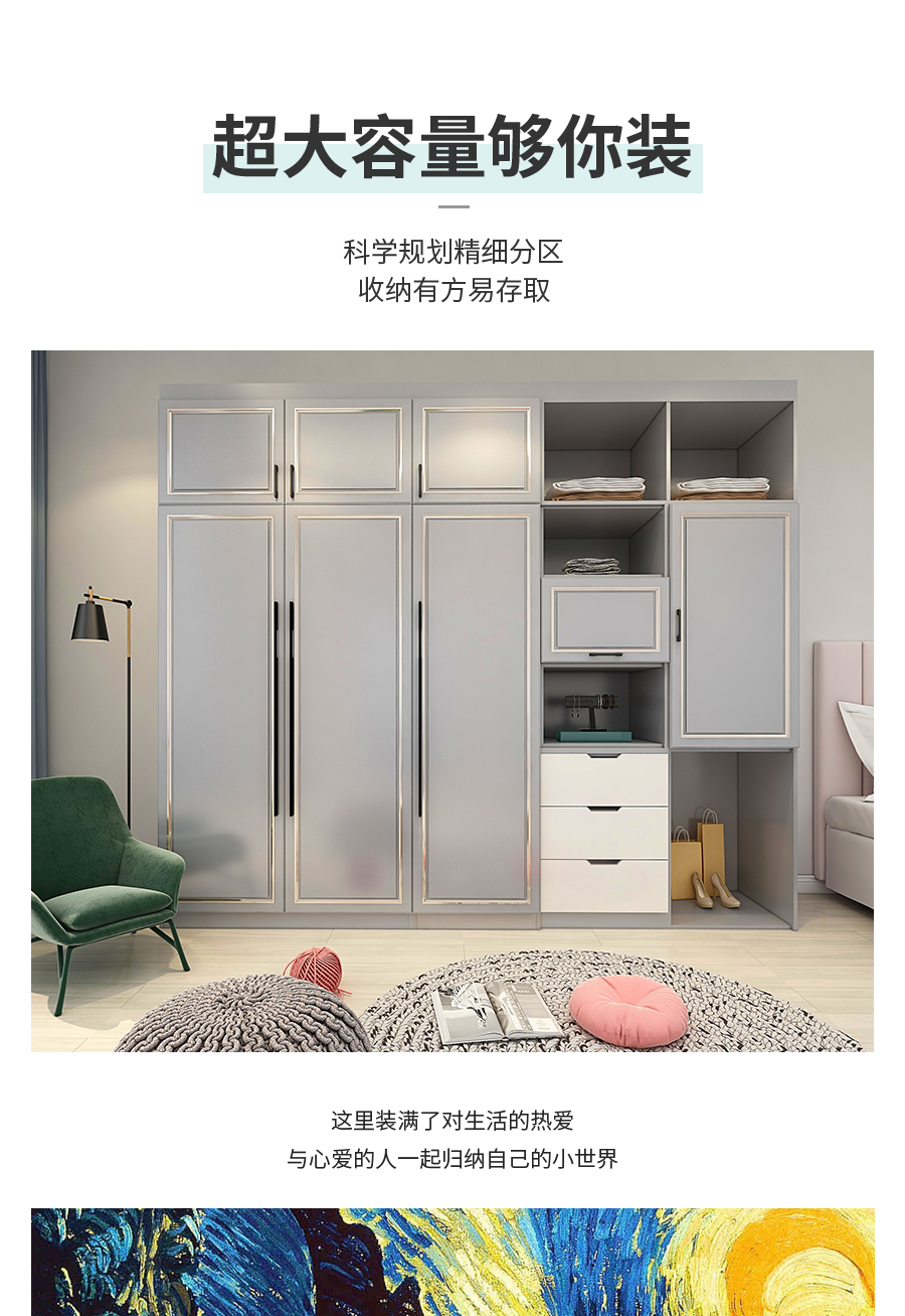 星空梵高整體定制衣柜 林茲之夜·法式門芯衣柜